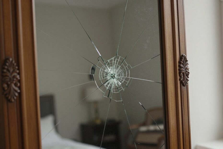 Jak zamaskować pęknięte lustro w szafie