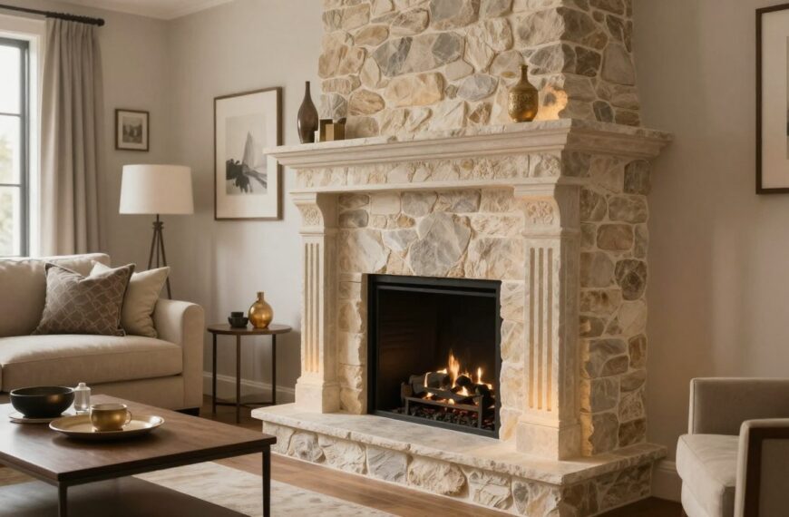 Czym obłożyć komin w salonie