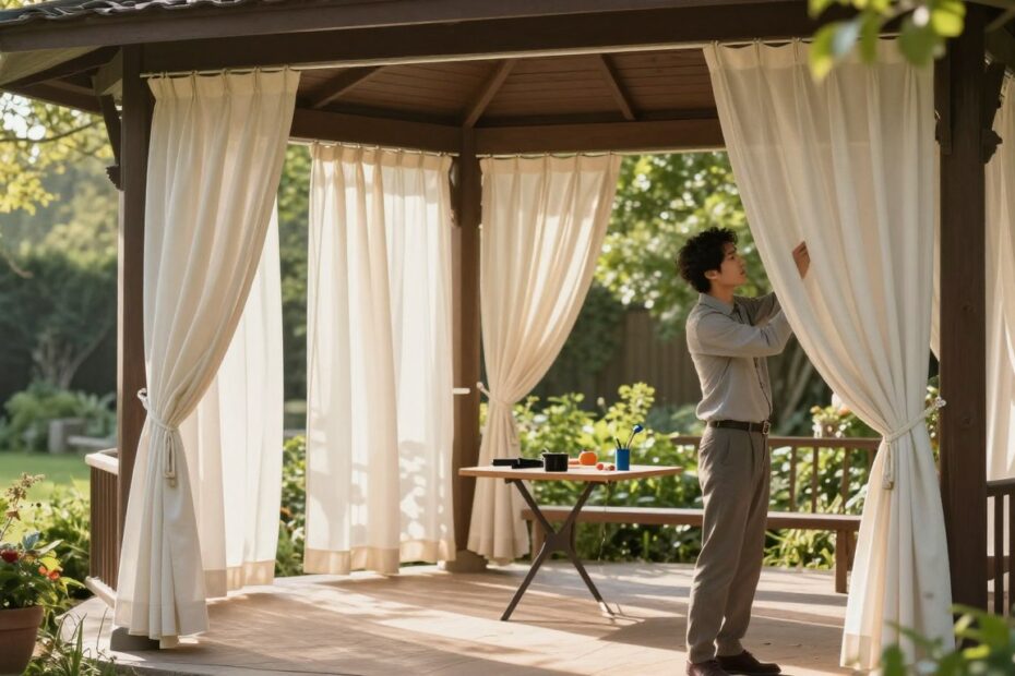 Jak zamontować zasłony w altanie