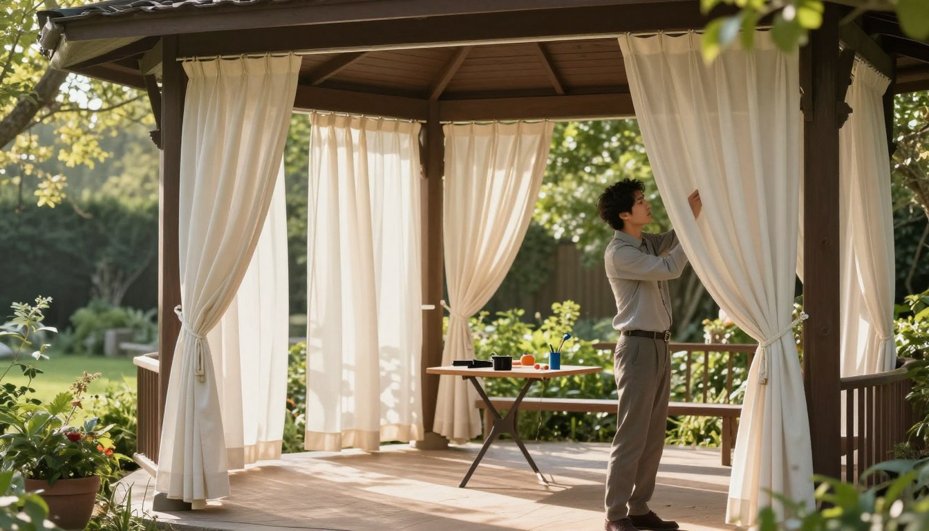 Jak zamontować zasłony w altanie