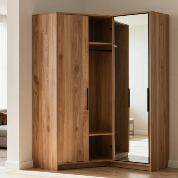 Szafa rogowa z lustrem – sposób na więcej miejsca i funkcjonalne przechowywanie